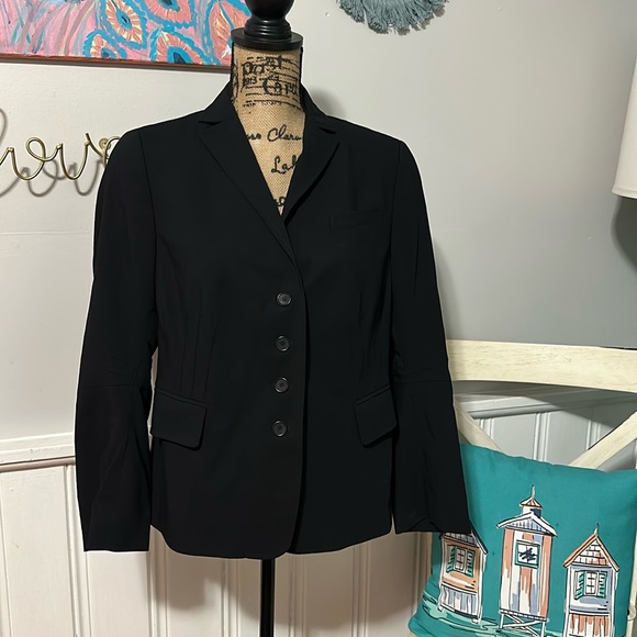Akris Punto black blazer with polka dot inner lining - Picture 1 of 8